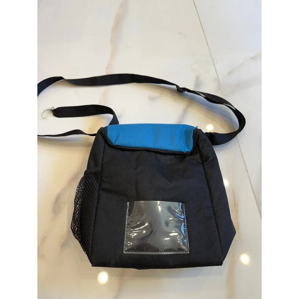 Vintage Trader Joe's Insulated Lunch Bag Crossbody Cooler Blue Surfing Logo